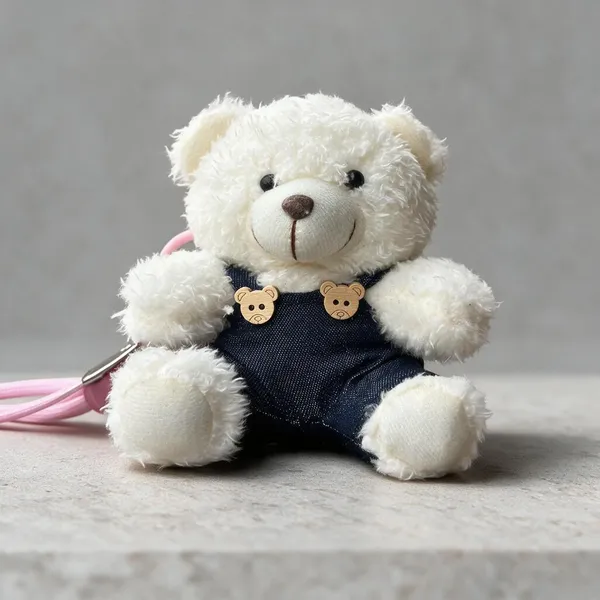 Teddy_Bear_Bag_Charm_&_Keychain_with_Lanyard_|_Large_size_|_White