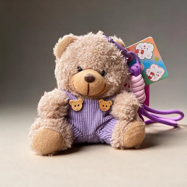 Teddy_Bear_Bag_Charm_&_Keychain_with_Lanyard_|_Large_size_|_Brown