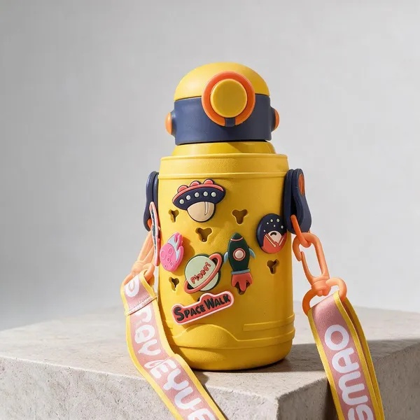 Space_Themed_Insulated_Bottle_500ml_Yellow