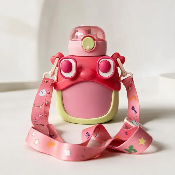 Cute_Cartoon_Insulated_Water_Bottle_600ml_Pink