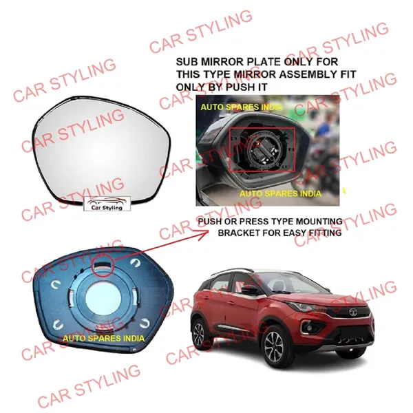 Cs_Nexon_Ist_Gen_Size_1_Orvm_Right_Driver_Side_Mirror_Glass_Sub_Plate