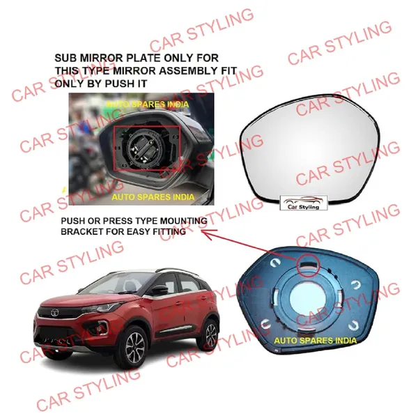 Cs_Nexon_Ist_Gen_Size_1_Orvm_Left_Passenger_Side_Mirror_Glass_Sub_Plate