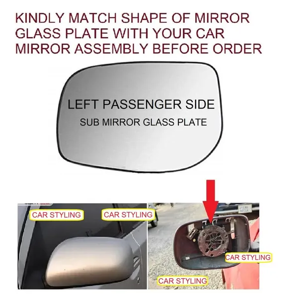 Cs_Etios_1st_Gen_Orvm_Left_Passenger_Side_Mirror_Glass_With_Sub_Plate