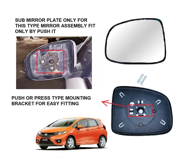 Left_Side_View_Sub_Mirror_Plate_Glass_For_Honda_Jazz_2015_2020_Model_Type_2_Pack_Of_01_Pcs