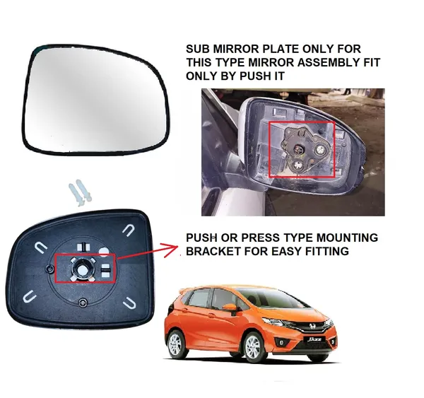 Right_Side_View_Sub_Mirror_Plate_Glass_For_Honda_Jazz_2015_2020_Model_Type_2_Pack_Of_01_Pcs