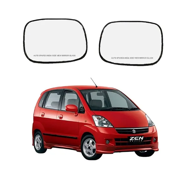 Orvm_Side_View_Mirror_Glass_Plate_For_Maruti_Zen_Estilo_Vxi_2006_2009_Model_Type_1_Set_Of_2_Right_Left