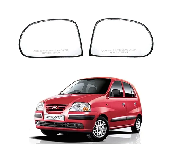 Orvm_Side_View_Mirror_Glass_Plate_For_Hynndai_Santro_Xing_2005_2014_Model_Set_Of_2_Right_Left
