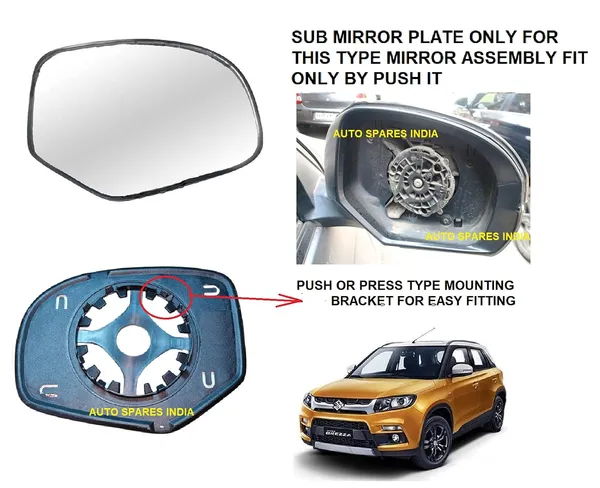 Orvm_Side_View_Sub_Mirror_Glass_Plate_For_Maruti_Vitara_Breeza_2016_2020_Model_Set_Of_2_Right_Left