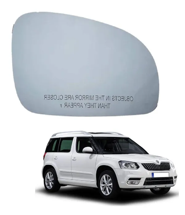 Orvm_Right_Driver_Side_View_Mirror_Glass_Sub_Mirror_Plate_For_Skoda_Yeti_F_L_2010_2018_Year_Model_Non_Heated