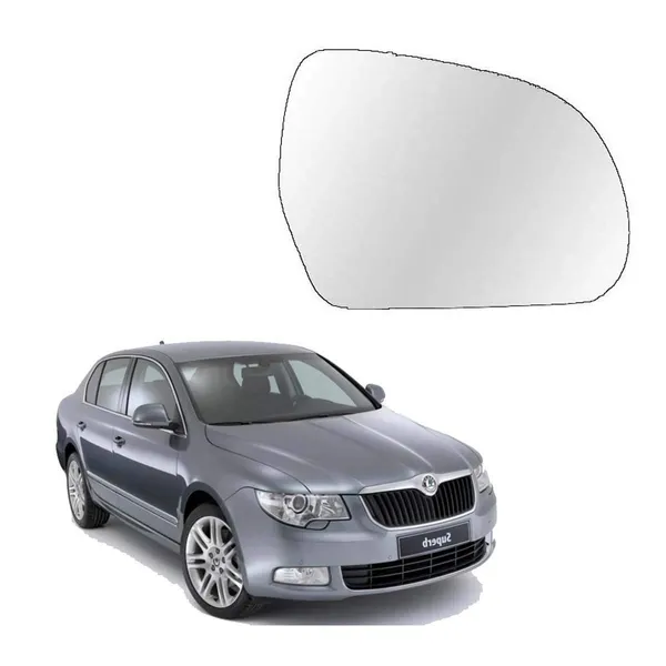 R_S_Automobiles_Right_Side_View_Mirror_Glass_For_Skoda_Superb_2009_2013_Model_Type_2_Non_Heated