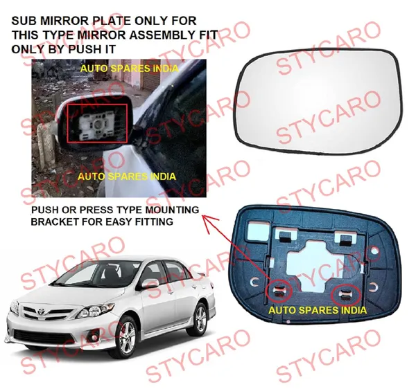Orvm_Side_View_Sub_Mirror_Glass_Sub_Mirror_Plate_Compatible_With_Toyota_Corolla_Altis_E140_10th_Gen_F_L_2008_2014_Model_Type_1_Right_Left