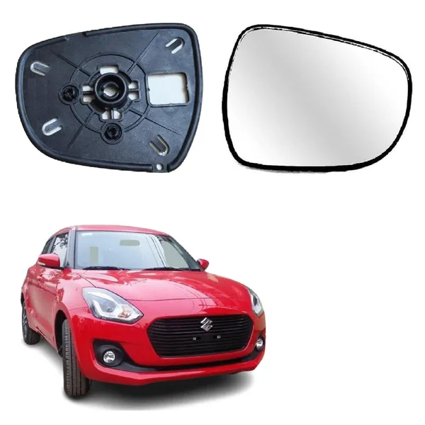 Swift_3rd_Gen_Size_4_Orvm_Right_Driver_Side_Mirror_Glass_With_Sub_Plate