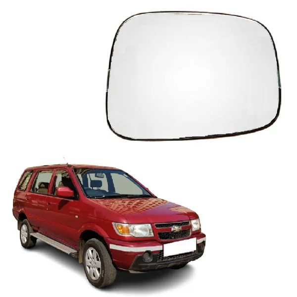Tavera_1st_Gen_Orvm_Right_Driver_Side_Mirror_Glass_With_Sub_Plate
