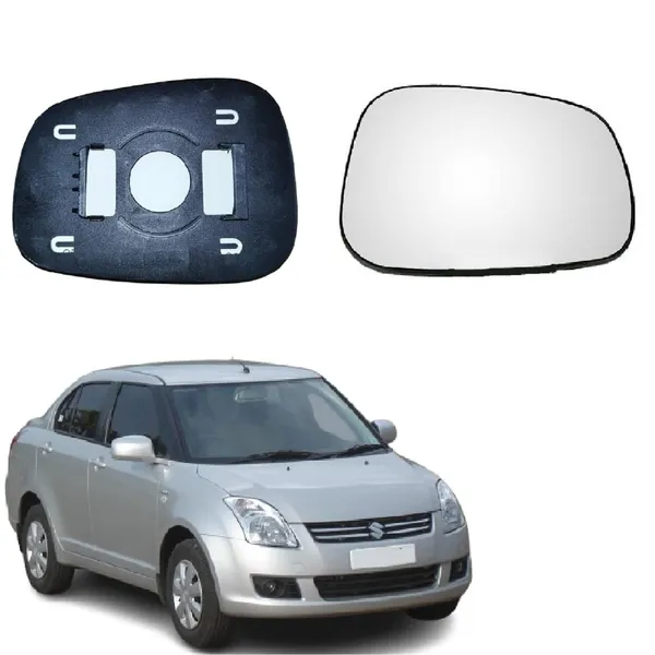 Swift_Dzire_Size_1_Orvm_Right_Driver_Side_Mirror_Glass_With_Sub_Plate