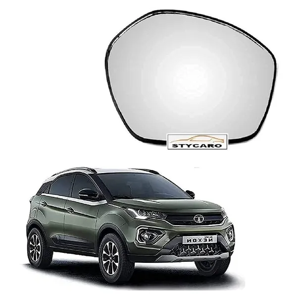 Nexon_Ist_Generation_Orvm_Right_Driver_Side_Mirror_Glass_With_Sub_Plate