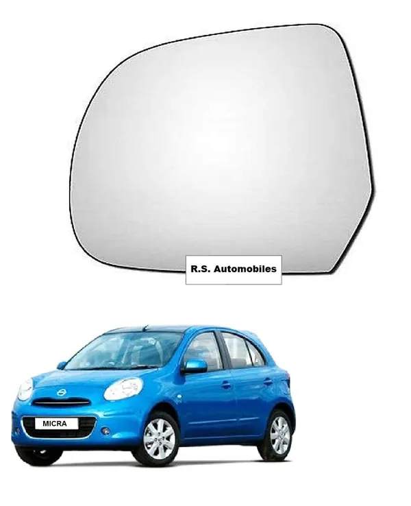 R_S_Automobiles_Side_Passenger_Left_Side_View_Sub_Mirror_Plate_Glass_For_Micra_2010_2018_All_Model_Qty_01_Pcs
