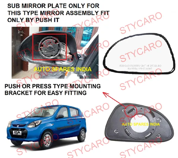 Alto_800_K10_Ist_Gen_Size_1_Orvm_Left_Side_Mirror_Glass_With_Sub_Plate