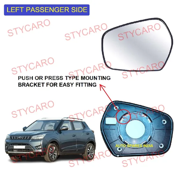 Xuv_300_Ist_Gen_Xuv_400_Ev_Orvm_Left_Passenger_Side_Mirror_Glass_Sub_Plate