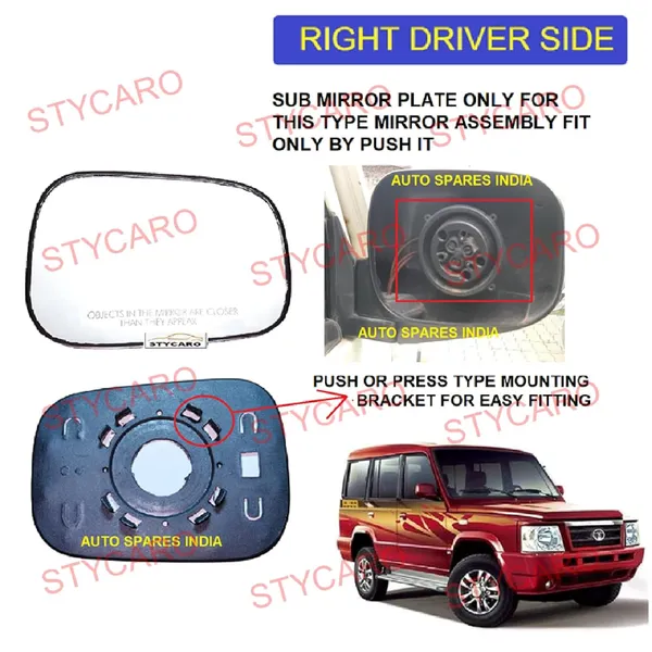 Sumo_Gold_Orvm_Right_Driver_Side_Mirror_Glass_With_Sub_Plate