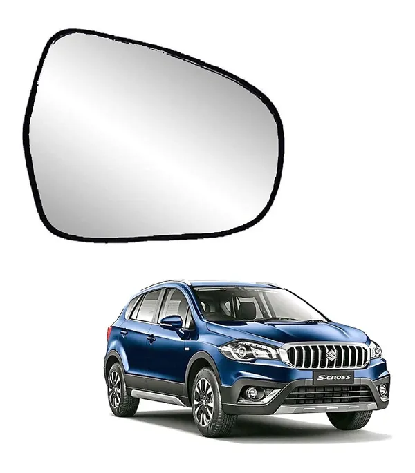 S_Cross_1st_Gen_Orvm_Right_Driver_Side_Mirror_Glass_With_Sub_Plate