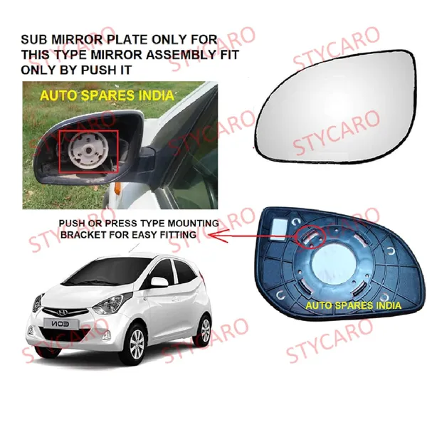 Stycaro_Hyundai_Eon_Sportz_Left_Passenger_Side_Orvm_Convex_Mirror_Glass