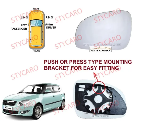 Fabia_2008_2014_Orvm_Left_Passenger_Side_Mirror_Glass_Sub_Plate