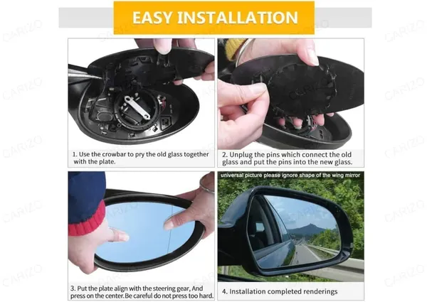Kicks_Orvm_Right_Driver_Side_Mirror_Glass_With_Sub_Plate