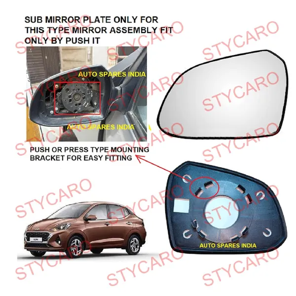 Aura_1st_Gen_2020_2023_Orvm_Left_Passenger_Side_Mirror_Glass_Sub_Plate