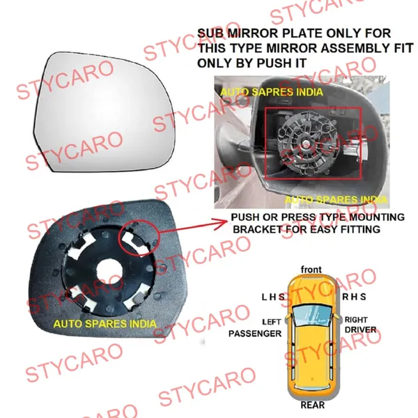 Nissan_Sunny_Orvm_Right_Driver_Side_Mirror_Glass_With_Sub_Plate