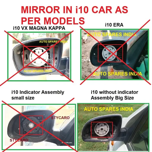I10_Ist_Gen_Size_1_Orvm_Left_Passenger_Side_Mirror_Glass_With_Sub_Plate