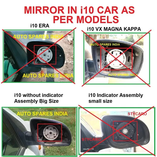 I10_Ist_Gen_Size_1_Orvm_Right_Driver_Side_Mirror_Glass_With_Sub_Plate