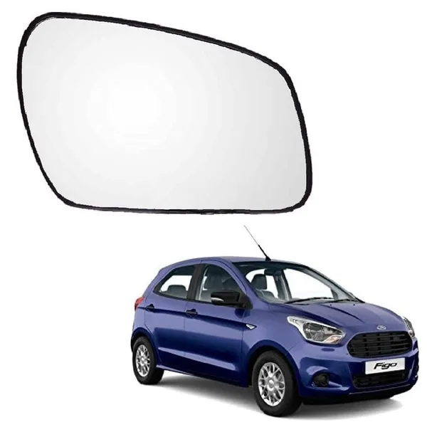 Figo_1st_Gen_Size_1_Orvm_Right_Driver_Side_Mirror_Glass_With_Sub_Plate
