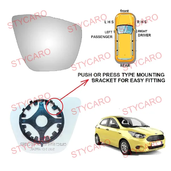 Figo_2nd_Gen_Size_2_Orvm_Right_Driver_Side_Mirror_Glass_With_Sub_Plate