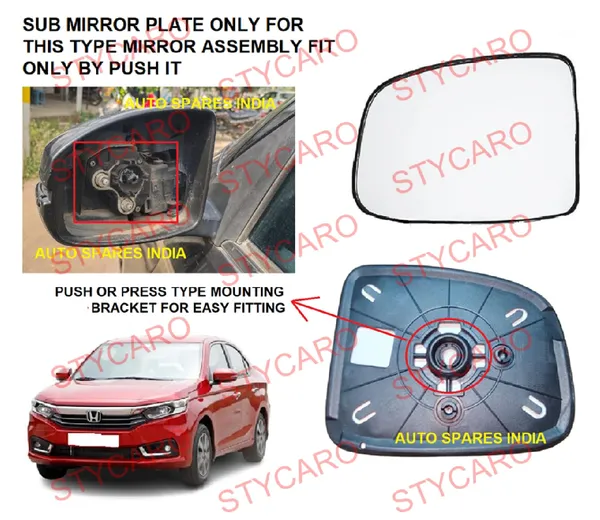 Amaze_2nd_Gen_Size_5_Orvm_Left_Passenger_Side_Mirror_Glass_With_Sub_Plate