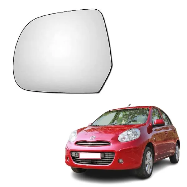 Micra_Orvm_Left_Passenger_Side_Mirror_Glass_With_Sub_Plate