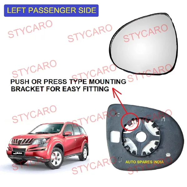 Xuv_500_1st_2nd_Gen_Orvm_Left_Passenger_Side_Mirror_Glass_With_Sub_Plate