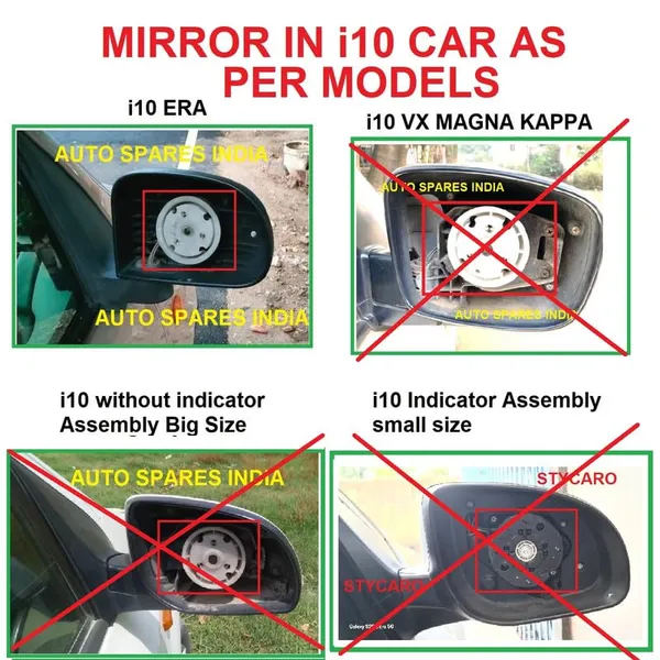 I10_Ist_Gen_Size_3_Orvm_Right_Driver_Side_Mirror_Glass_With_Sub_Plate