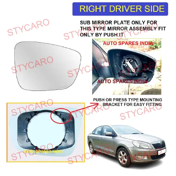 Rapid_1st_Gen_Size_1_Orvm_Right_Driver_Side_Mirror_Glass_With_Sub_Plate