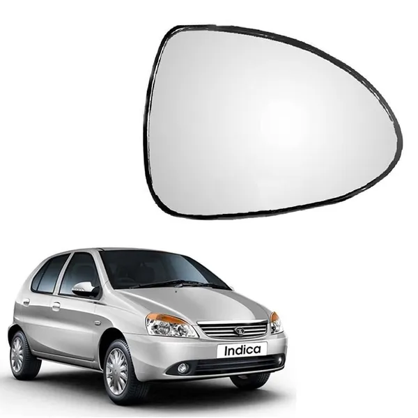 Indica_V2_Xeta_Orvm_Right_Driver_Side_Mirror_Glass_With_Sub_Plate