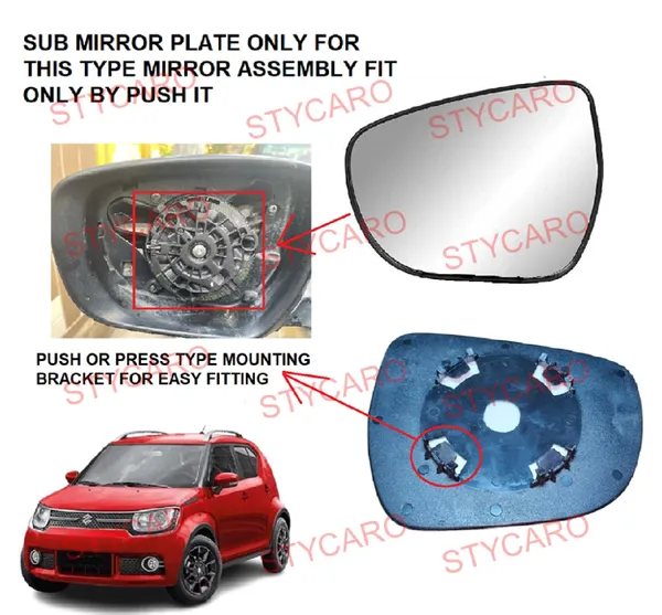 Ignis_Orvm_Left_Passenger_Side_Mirror_Glass_With_Sub_Plate
