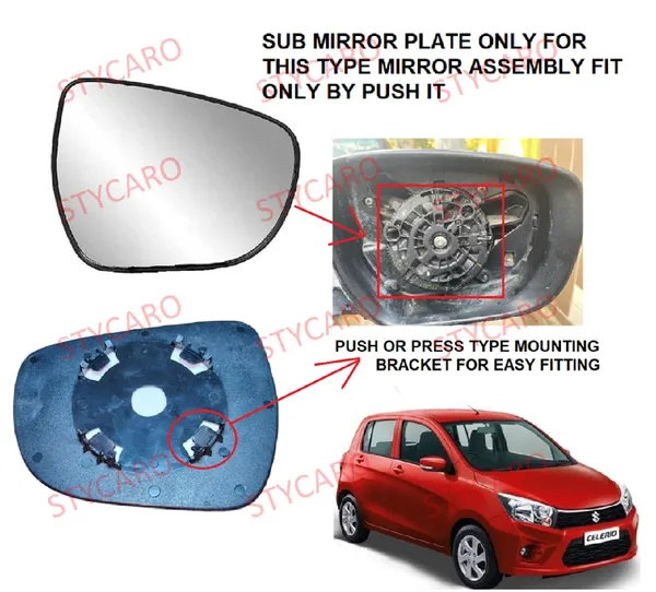 Celerio_Ist_Gen_Size_2_Orvm_Right_Driver_Side_Mirror_Glass_Sub_Plate
