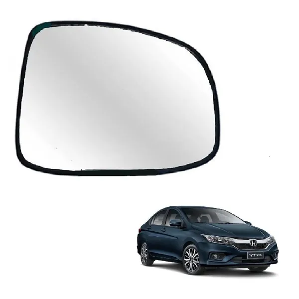 H_City_6th_Gen_Size_4_Orvm_Right_Driver_Side_Mirror_Glass_With_Sub_Plate