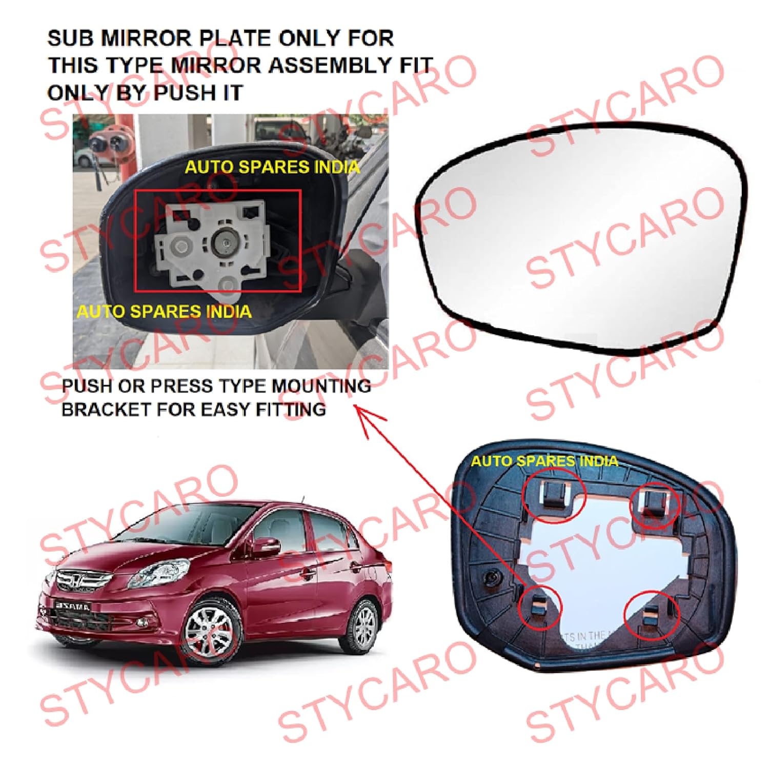 Amaze_1st_Gen_Size_1_Orvm_Left_Passenger_Side_Mirror_Glass_With_Sub_Plate