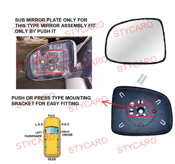 Jazz_2nd_Gen_Size_2_Orvm_Left_Passenger_Side_Mirror_Glass_With_Sub_Plate