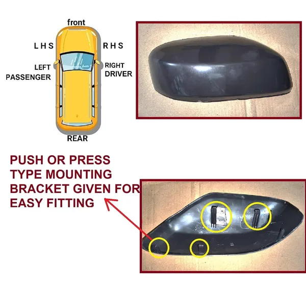 H_City_3rd_Gen_Orvm_Right_Driver_Side_Mirror_Cover_No_Indicator_Cut_Blk