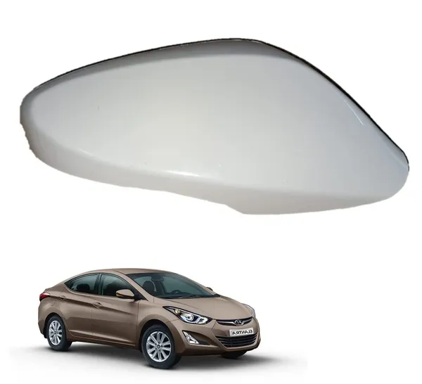 Right_Driver_Side_Orvm_Side_Mirror_Cover_Skull_Cap_For_Hundai_Elantra_Fluidic_2012_2015_Wht_Unpainted_Mirror_Housing_Cover