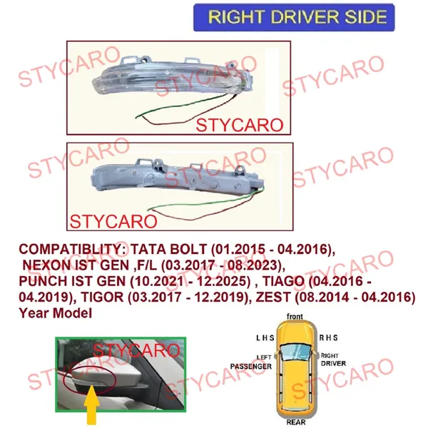 Orvm_Right_Driver_Side_View_Mirror_Indicator_Light_Turn_Signal_Led_Light_For_Tata_Punch_2021_2025_Year_Model_Set_Of_1