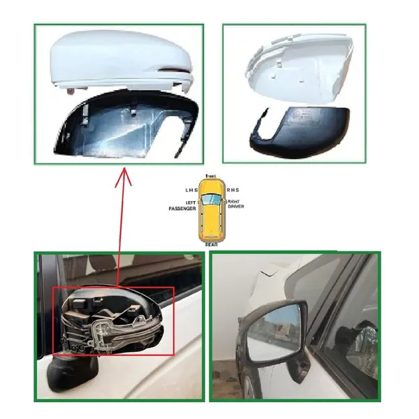 Wrv_1st_Gen_Orvm_Left_Passenger_Side_Mirror_Cover_With_Indicator_Cut_Wht