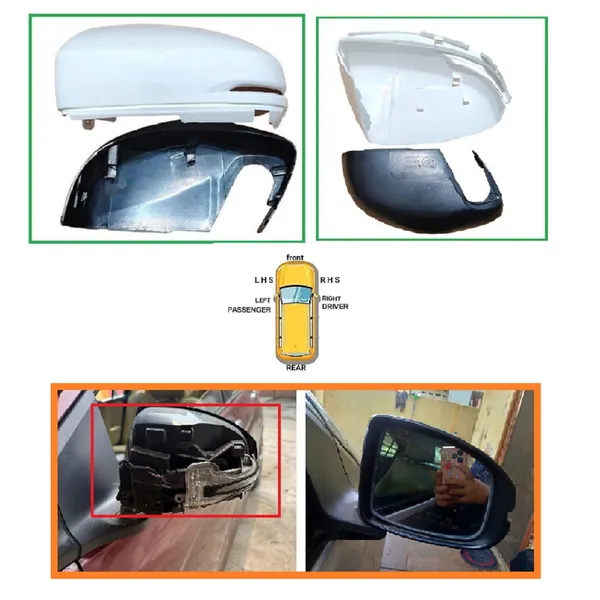 City_6th_Gen_Orvm_Left_Passenger_Side_Mirror_Cover_With_Indicator_Cut_Wht