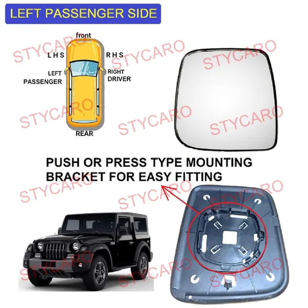 Stycaro_Mahindra_Thar_Left_Passenger_Side_Orvm_Convex_Mirror_Glass